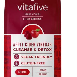 VITAFIVE: Cleanse & Detox Apple Cider Vinegar Gummies, 60 pc