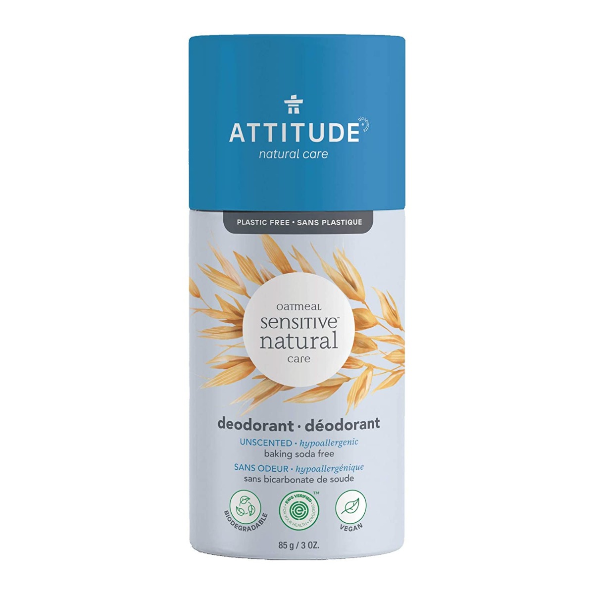 ATTITUDE: Sensitive Unscented Deodorant, 3 oz