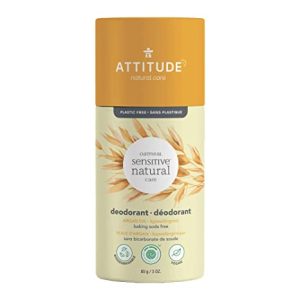 ATTITUDE: Natural Argan Oil Baking Soda Free Deodorant Stick For Sensitive Skin, 3 oz