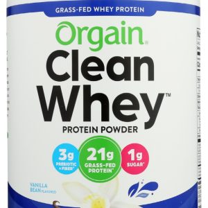 ORGAIN: Grass Fed Whey Protein Powder Vanilla Bean, 29.2 oz