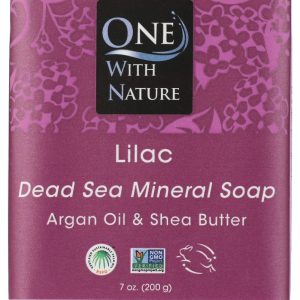 ONE WITH NATURE: Lilac Soap with Dead Sea Minerals Argan Oil and Shea Butter, 7 oz
