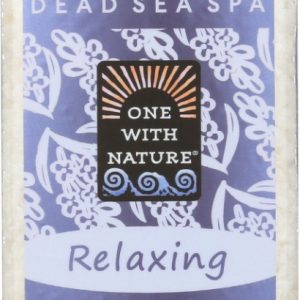 ONE WITH NATURE: Relaxing Lavender Dead Sea Mineral Bath Salt, 32 oz