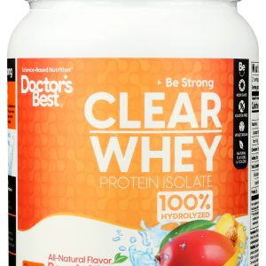 DOCTORS BEST: Clear Whey Protein Isolate Peach Mango, 529.2 gm