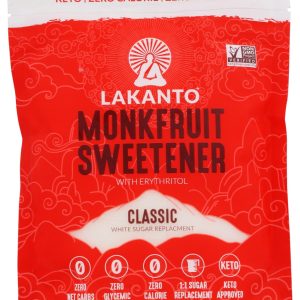 LAKANTO: Classic Monk Fruit and Erythritol Sweetener White Sugar Replacement, 8.29 oz