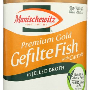 MANISCHEWITZ: Premium Gold Gefilte Fish with Carrots in Jelled Broth, 24 oz