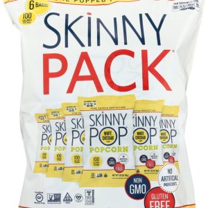 SKINNY POP: White Cheddar Popped Popcorn 6Pk, 3.9 oz