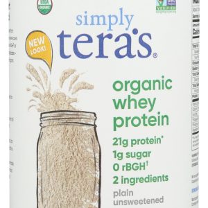SIMPLY TERAS: Organic Whey Protein Plain Unsweetened, 12 oz
