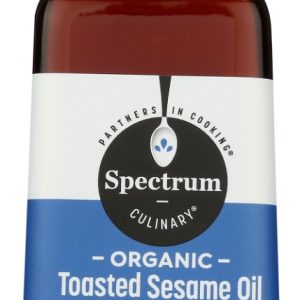 SPECTRUM NATURALS: Organic Toasted Sesame Oil Unrefined, 8 fo