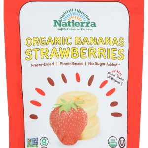 NATIERRA: Freeze Dried Organic Bananas and Strawberries, 1.8 oz