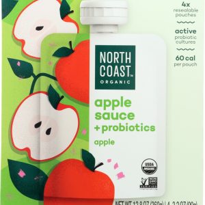 NORTH COAST: Organic Probiotic Apple Sauce Pouches, 12.8 oz