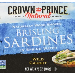 CROWN PRINCE: Brisling Sardines in Spring Water, 3.75 oz