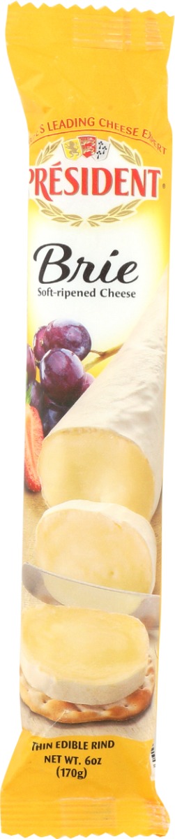 PRESIDENT: Soft Ripened Brie Cheese Log, 6 oz