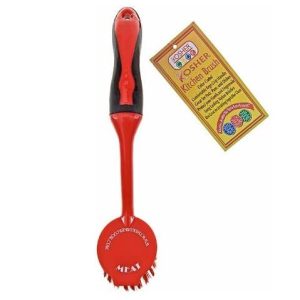 KOSHER CONFUSION ENDERS: Long Handle Kitchen Brush Meat Red, 1 ea