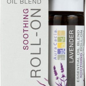AURA CACIA: Lavender Roll On Essential Oil, 0.31 fo