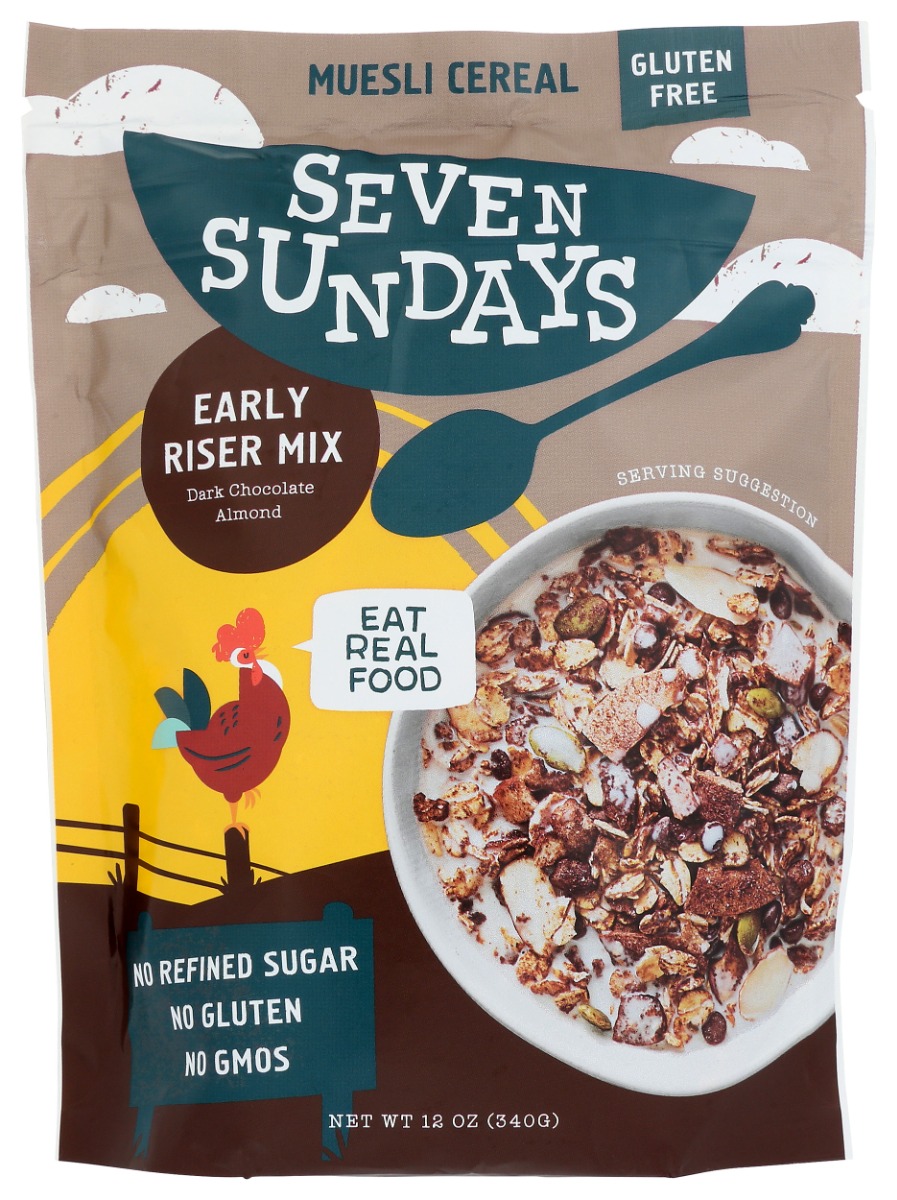 SEVEN SUNDAYS: Early Riser Dark Chocolate Muesli Cereal, 12 oz