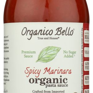 ORGANICO BELLO: Organic Spicy Marinara Pasta Sauce, 25 oz