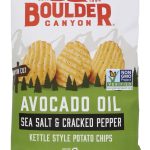 BOULDER CANYON: Olive Oil Sea Salt and Cracked Pepper Kettle Style Potato Chips, 5.25 oz