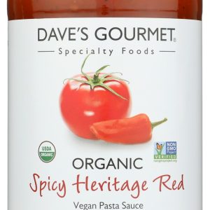 DAVES GOURMET: Organic Spicy Heritage Red Pasta Sauce, 24 oz