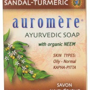 AUROMERE: Sandal Turmeric Ayurvedic Soap, 2.75 oz