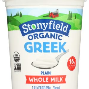 STONYFIELD: Organic Greek Whole Milk Plain Yogurt, 30 oz
