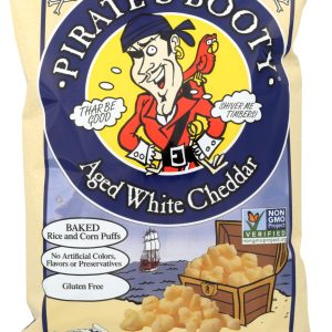 PIRATE BRANDS: Aged White Cheddar Rice and Corn Puffs, 4 oz