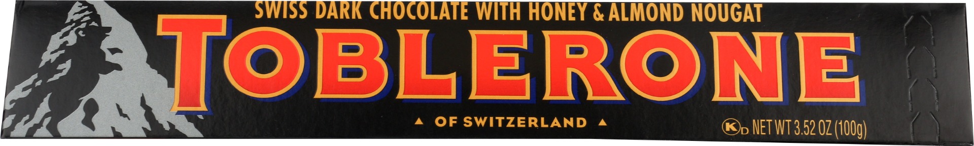 TOBLERONE: Swiss Dark Chocolate with Honey and Almond Nougat, 3.52 oz