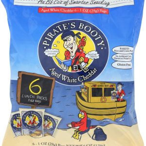 PIRATE BRANDS: Aged White Cheddar Rice and Corn Puffs 6Pk, 6 oz