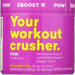 EBOOST: Pow Natural Pre Workout Berry Melon, 8.4 oz
