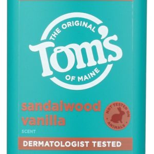TOMS OF MAINE: Sandalwood Vanilla Deodorant Stick, 3.25 oz