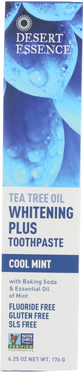 DESERT ESSENCE: Tea Tree Oil Whitening Plus Toothpaste Cool Mint, 6.25 oz