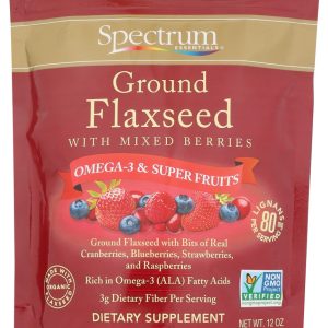 SPECTRUM ESSENTIAL: Ground Flaxseed With Mixed Berries, 12 oz